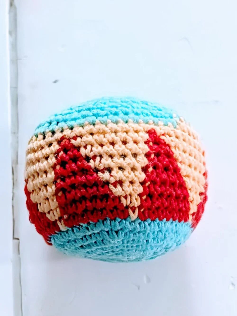 VTG 90s Hacky Sack Footbag Ball Aztec Multicolor Blue Red Yellow Retro